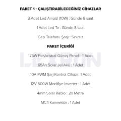 600W POLİKRİSTAL PAKET SİSTEM (PAKET 1)