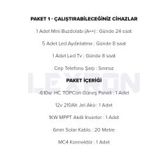 1kW TOPCON PAKET SİSTEM (PAKET 1)