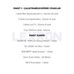 1kW TOPCON PAKET SİSTEM (PAKET 1)