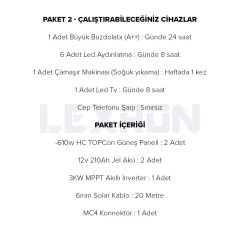 3kW TOPCON PAKET SİSTEM 1 (PAKET 2)