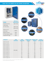 TommaTech 11 kW 1000VDC 3 Faz/380VAC Sulama Pompası İnverteri