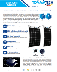 TommaTech 110Wp Flexible(Esnek) Dark Series Güneş Panelleri
