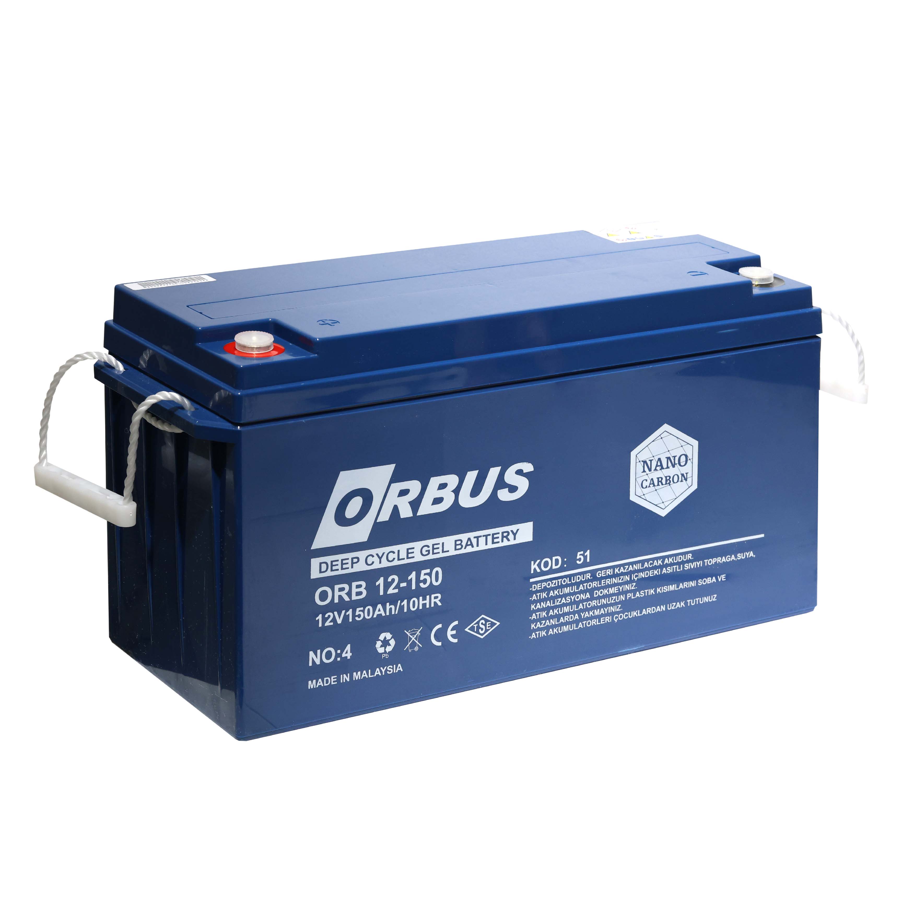 Orbus 12V 150 Amper Jel Akü